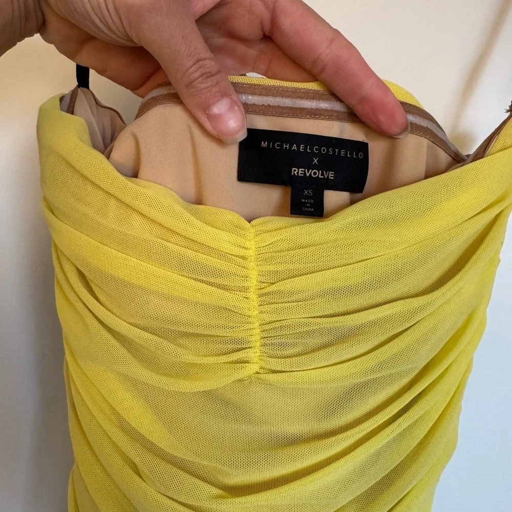 Michael Costello Vibrant Yellow Strapless Dress - Picture 4 of 4